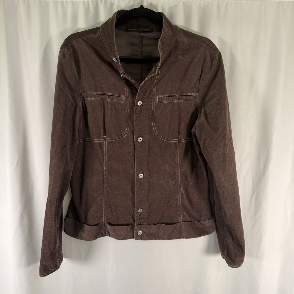 Le Jean De Marithe Francois Girbaud Jacket Women's XL Corduroy Brown Button Up